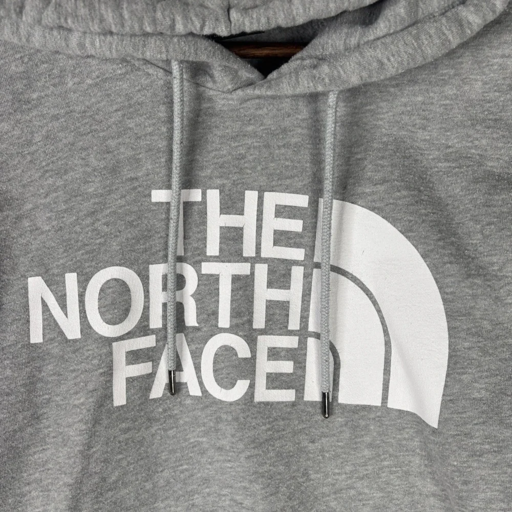 The North Face Mens Half Dome Pullover Hoodie Gray White Logo Size Medium Casual